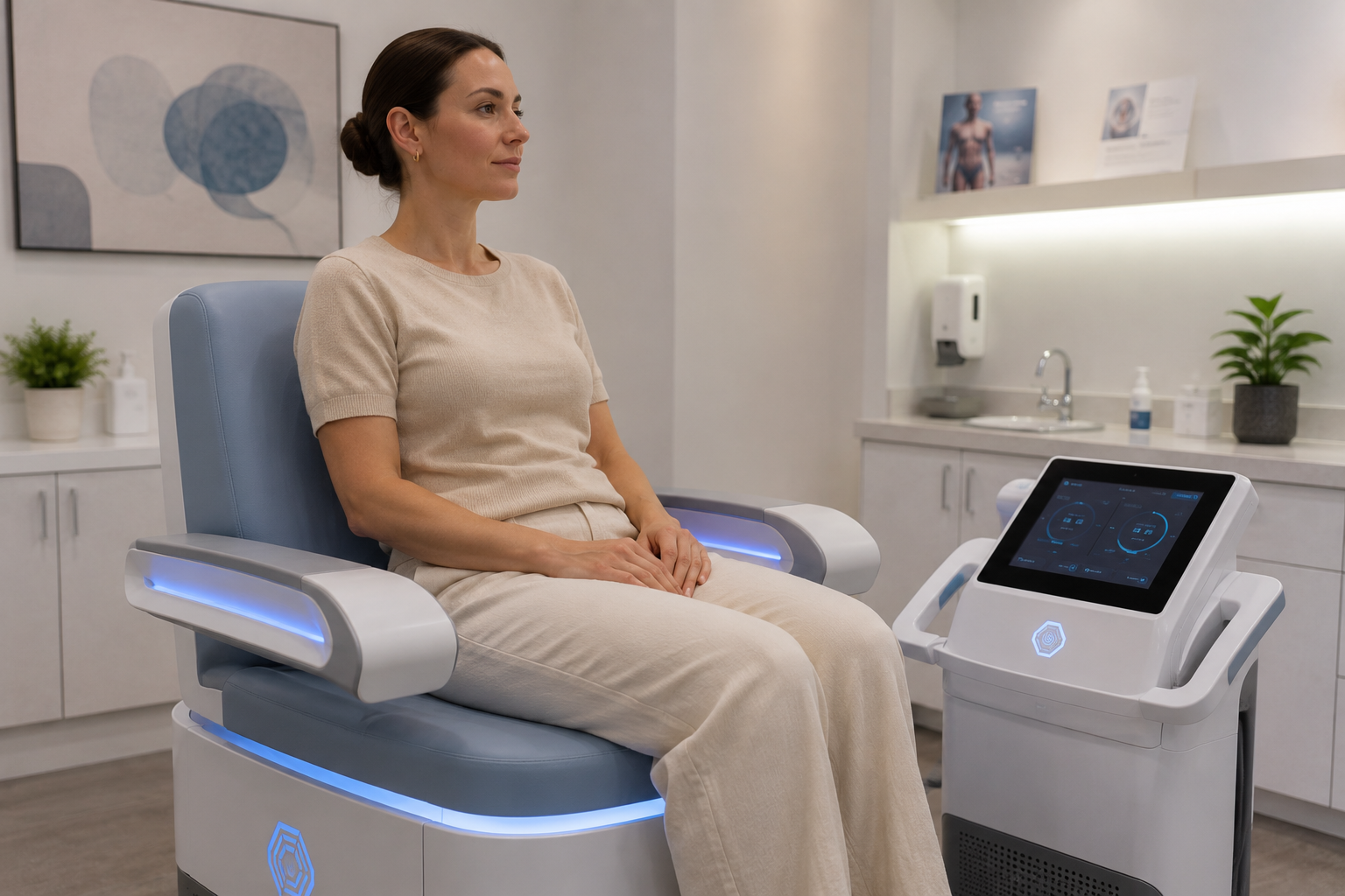 Electromagnetic pelvic floor treatment for bladder control and pelvic muscle strengthening